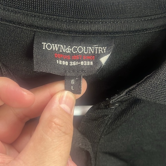 TOWN & COUNTRY Solid Black Short Sleeve Shirt Men Button Chest Lightweight Polo - Picture 4 of 9